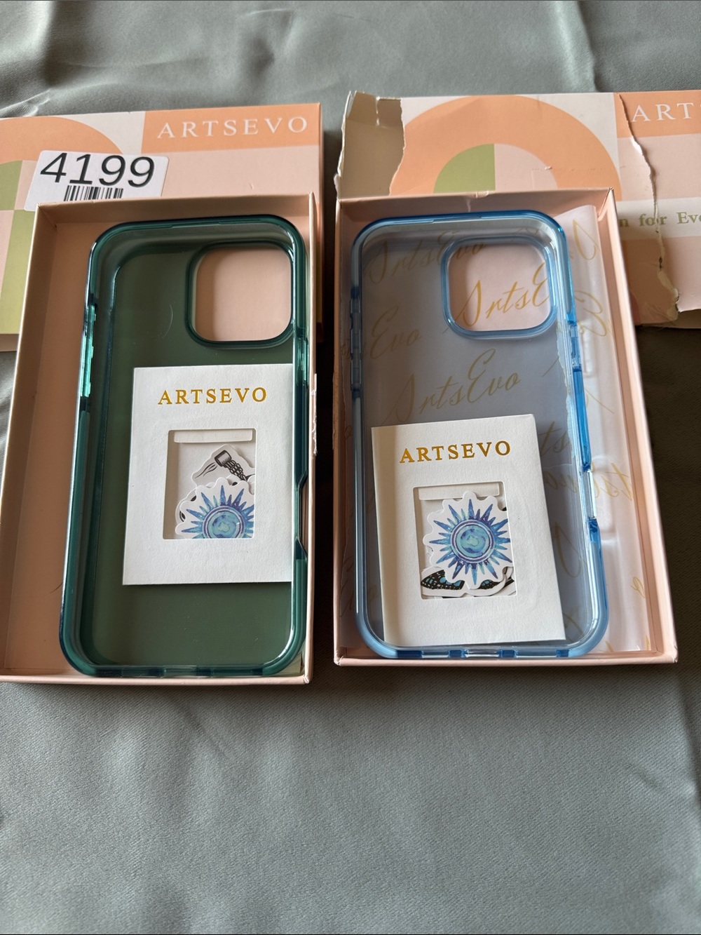 Clear Protective Phone Case — Green and Blue I Phone 16 Pro Max